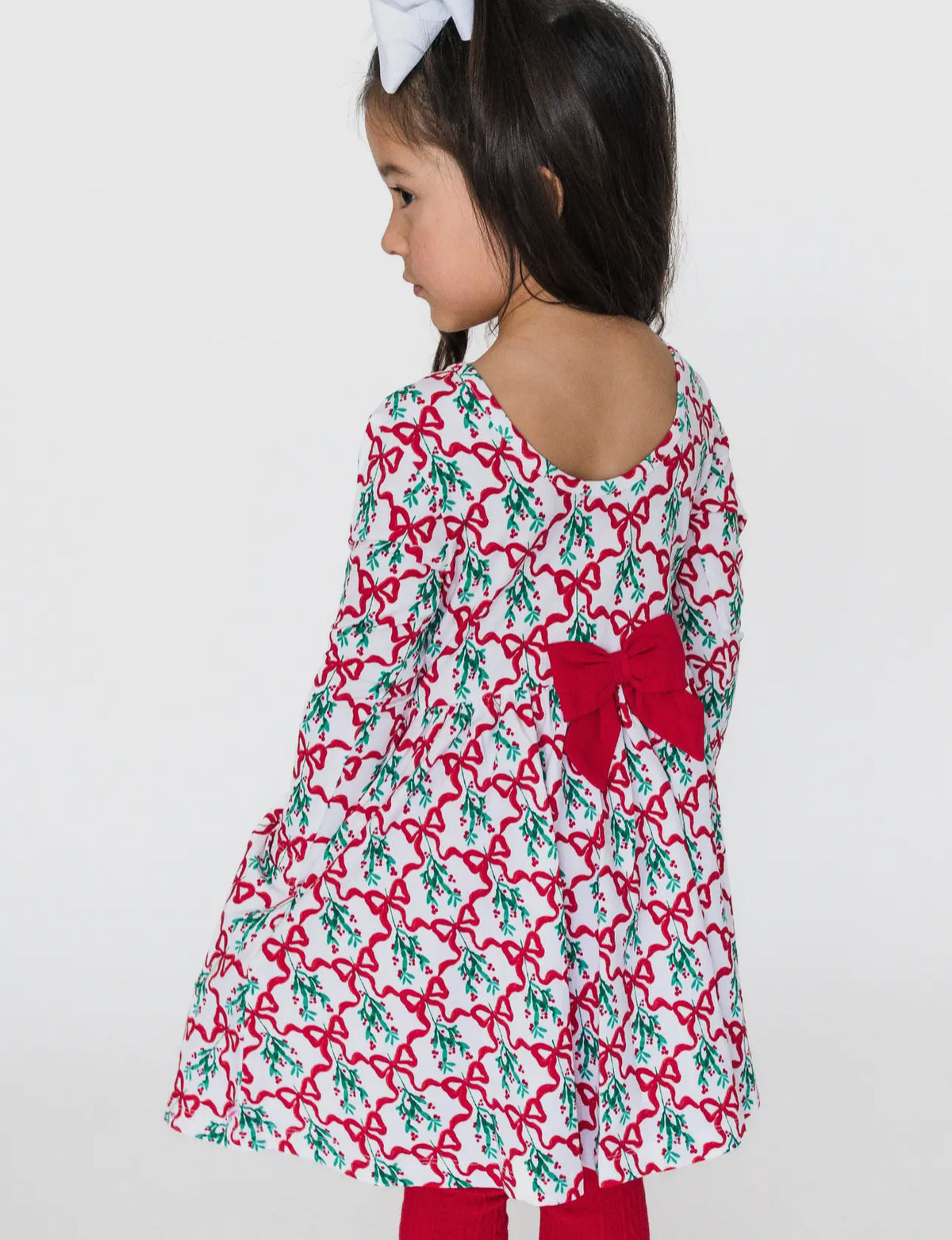 Carol of Bows Long Sleeve Twirl Dress
