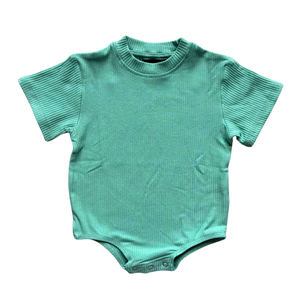 Mint Ribbed Bubble Romper