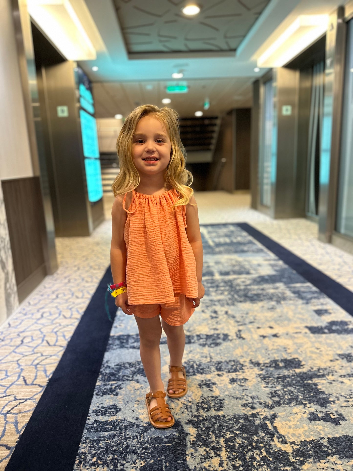 Peach Flowy Muslin Two Piece Set