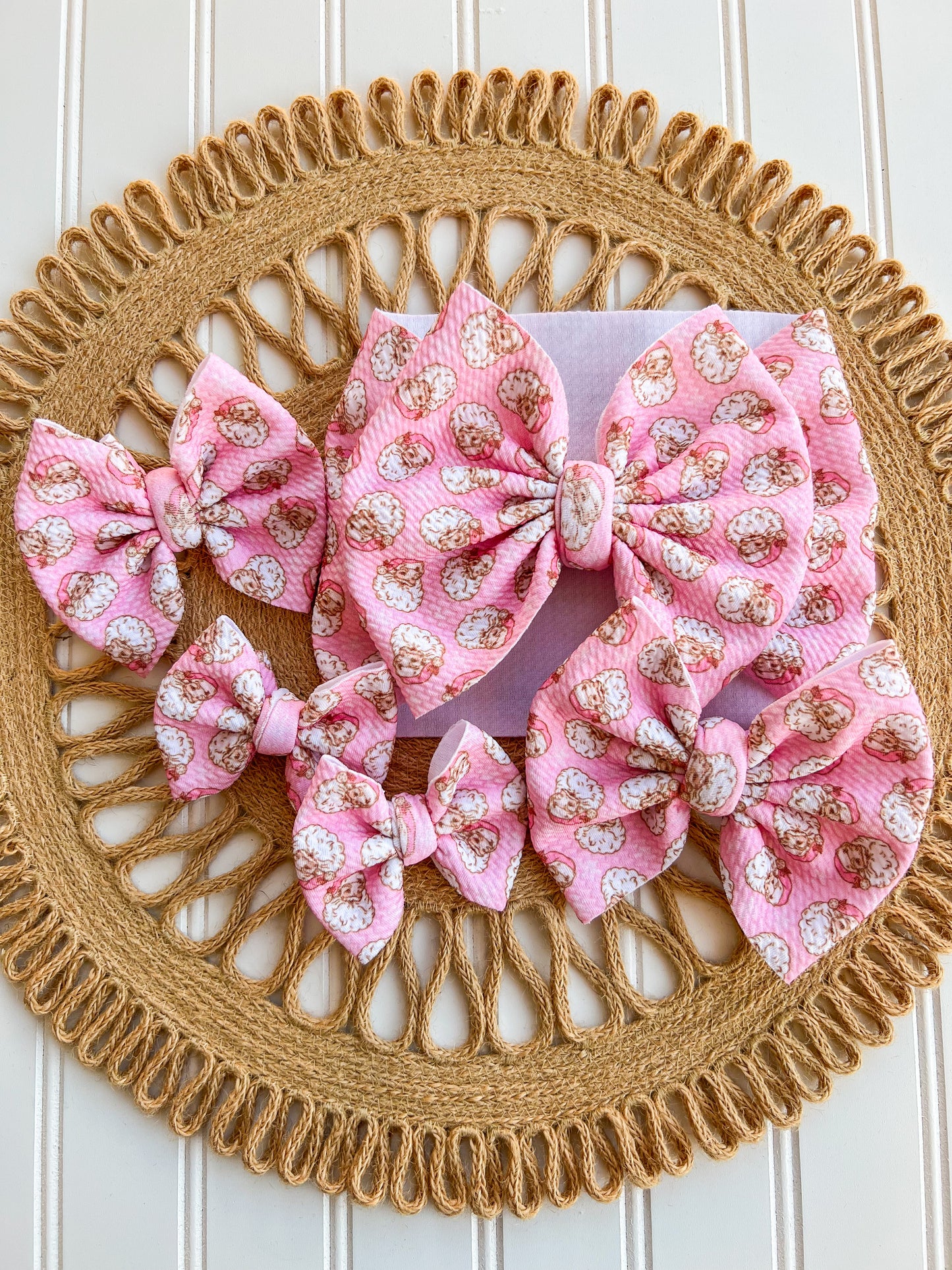 Pink Santa Bow
