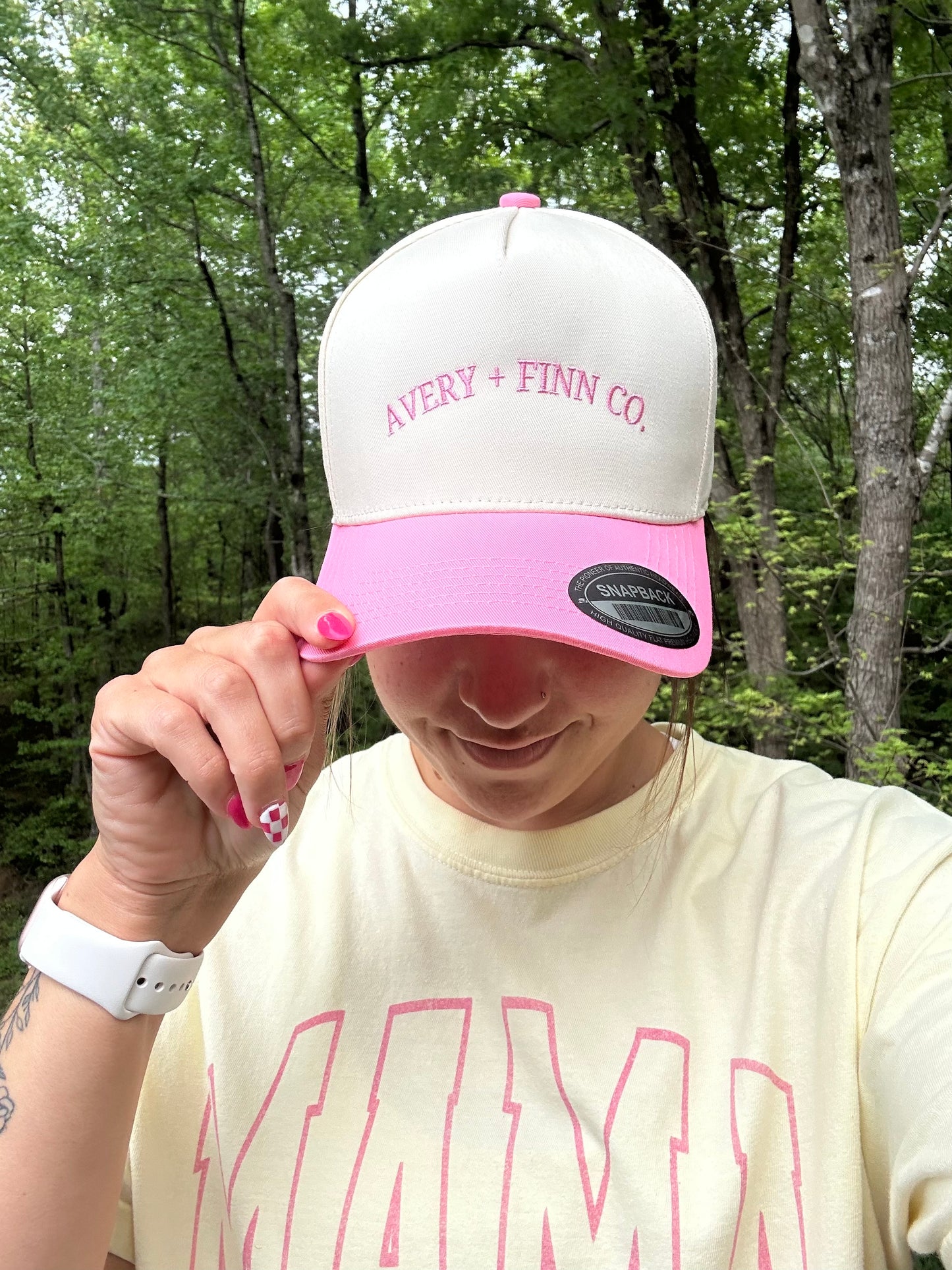 Avery + Finn Co. Embroidered Hat- Light Pink
