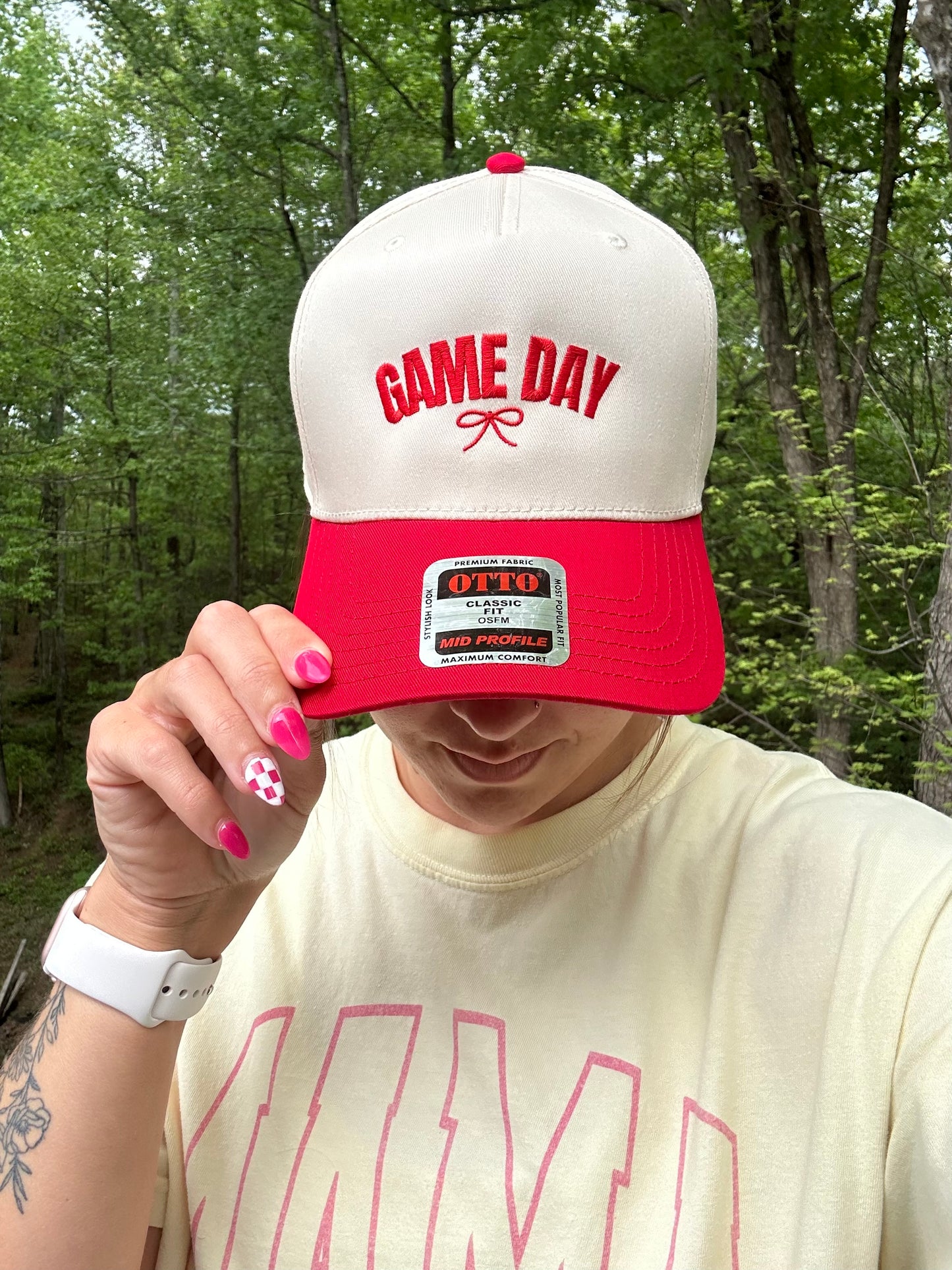 Game Day Embroidered Hat- Red