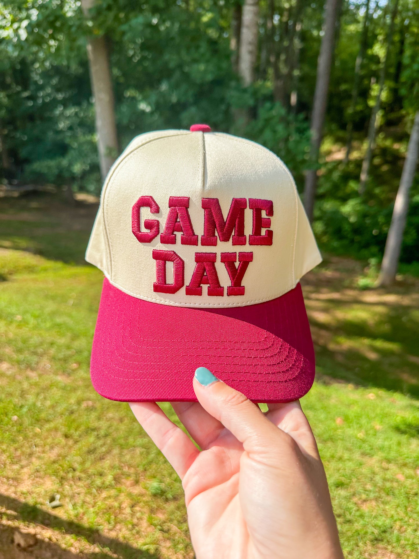 Game Day Embroidered Hat- Maroon
