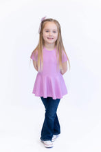 Load image into Gallery viewer, Ribbed Peplum Top- Lilac