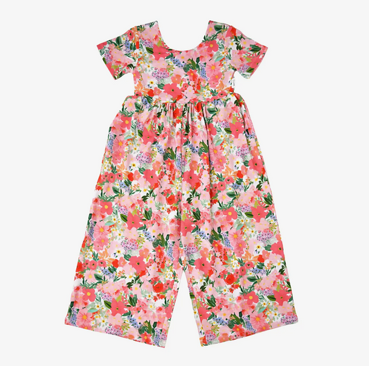Spring Floral Wide Leg Romper