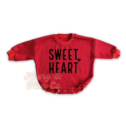 Sweet Heart Bubble Romper (Red)