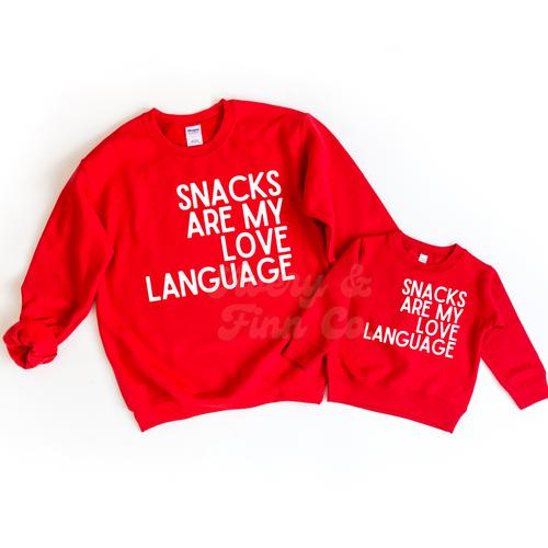 Snacks Are My Love Language Sweatshirt (FLAWED)