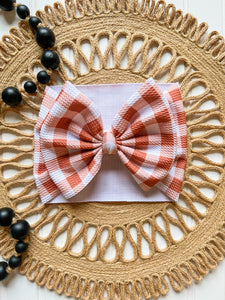 Orange Plaid Bow
