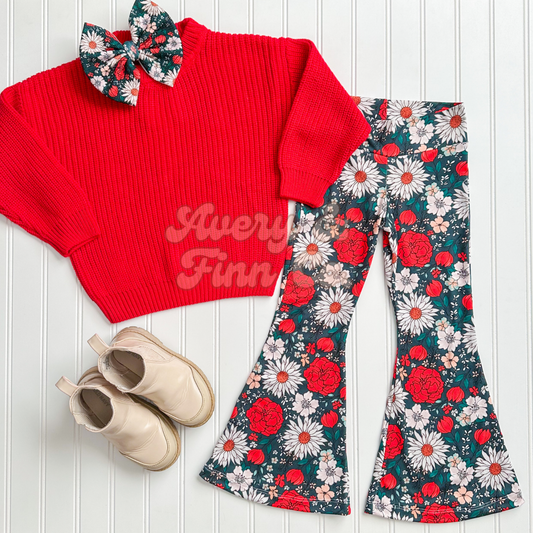 Red Chunky Knit Sweater