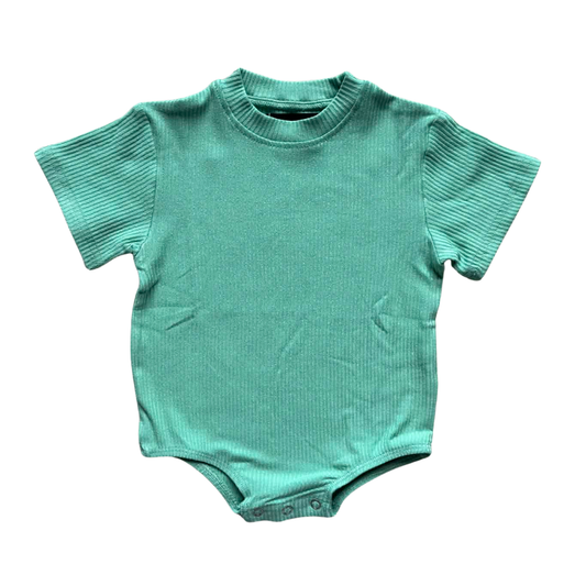 Mint Ribbed Bubble Romper