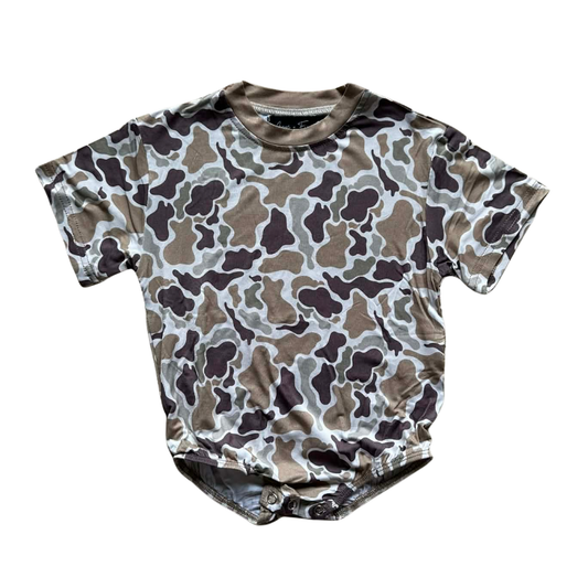 Duck Camo Bamboo Bubble Romper