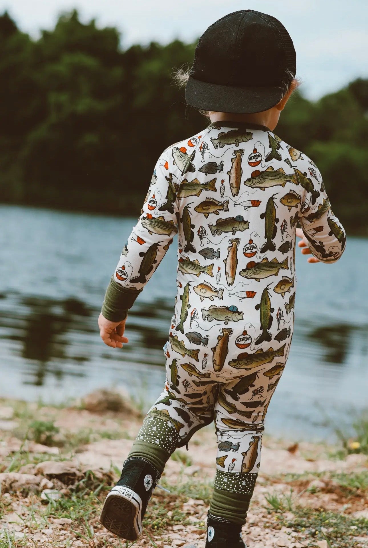 Gone Fishing Bamboo Romper- Fletch