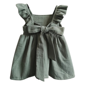 Sage Muslin Cotton Dress