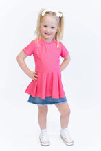 Load image into Gallery viewer, Ribbed Peplum Top- Coral