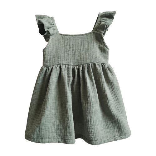 Sage Muslin Cotton Dress