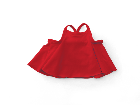 Red Ribbed Swing Top