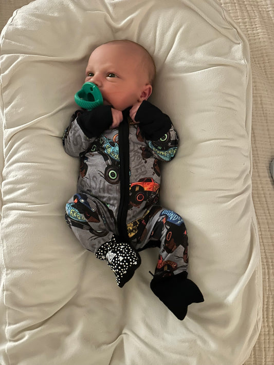 Monster Truck Bamboo Romper- Fletch