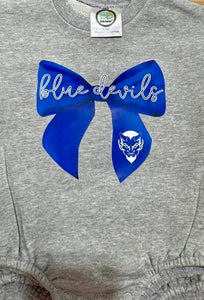 Blue Devils Bow Sweater Romper