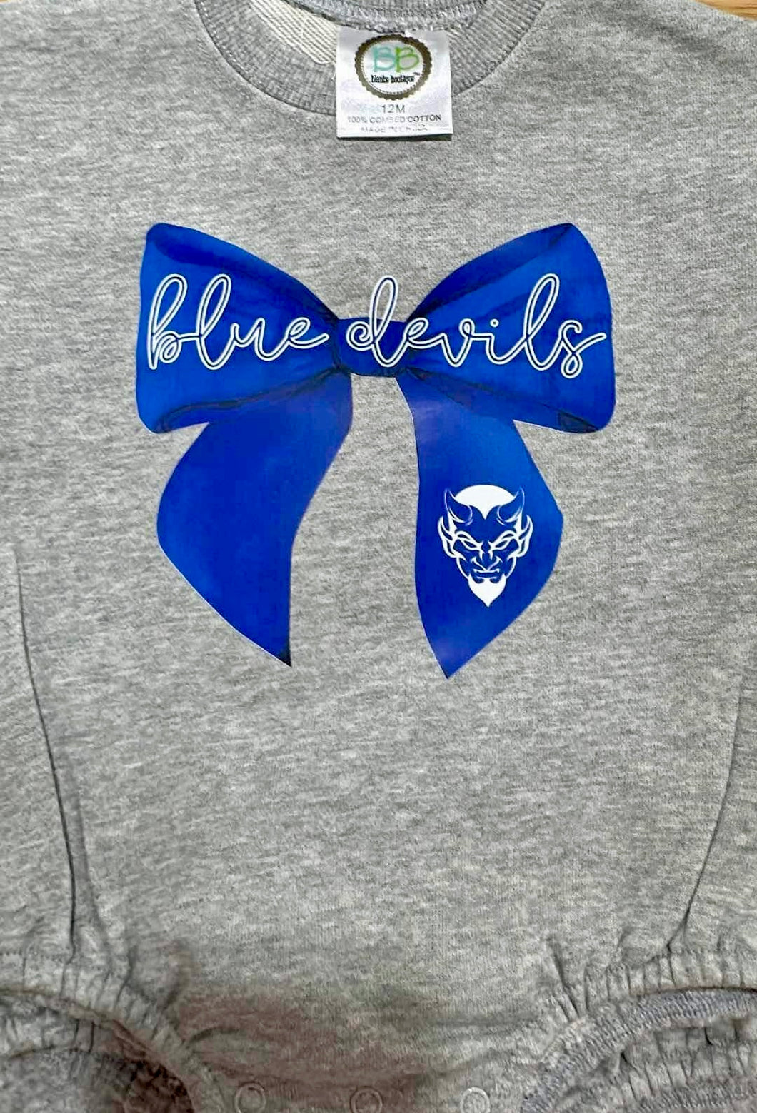 Blue Devils Bow Sweater Romper