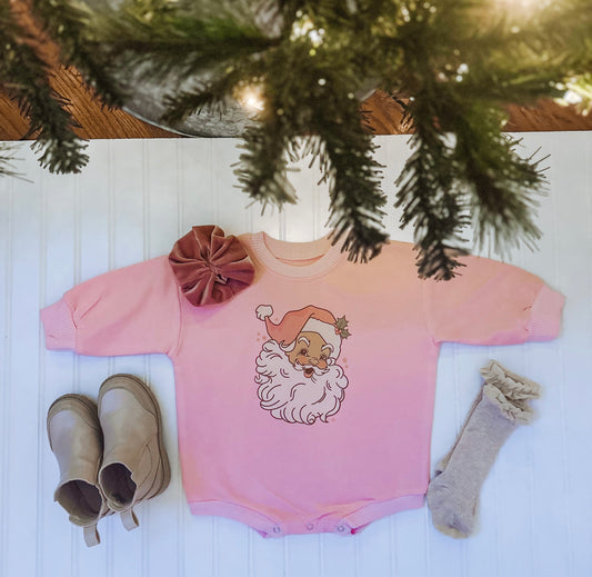 Pink Santa Bubble Romper