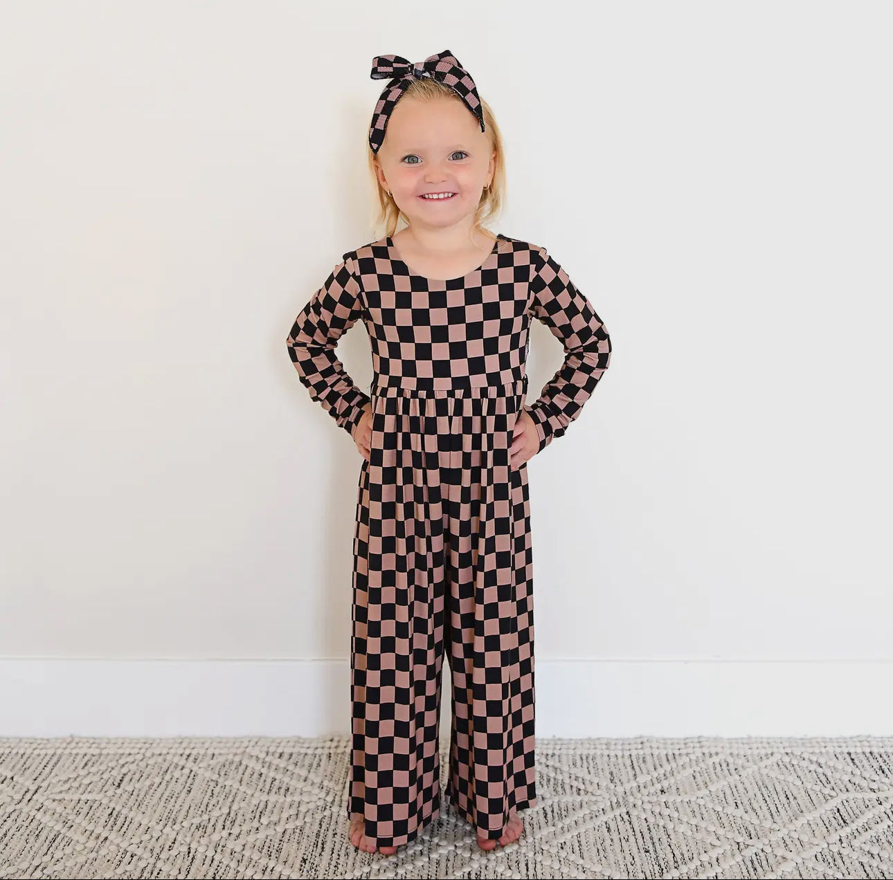 Checkered Wide Leg Romper