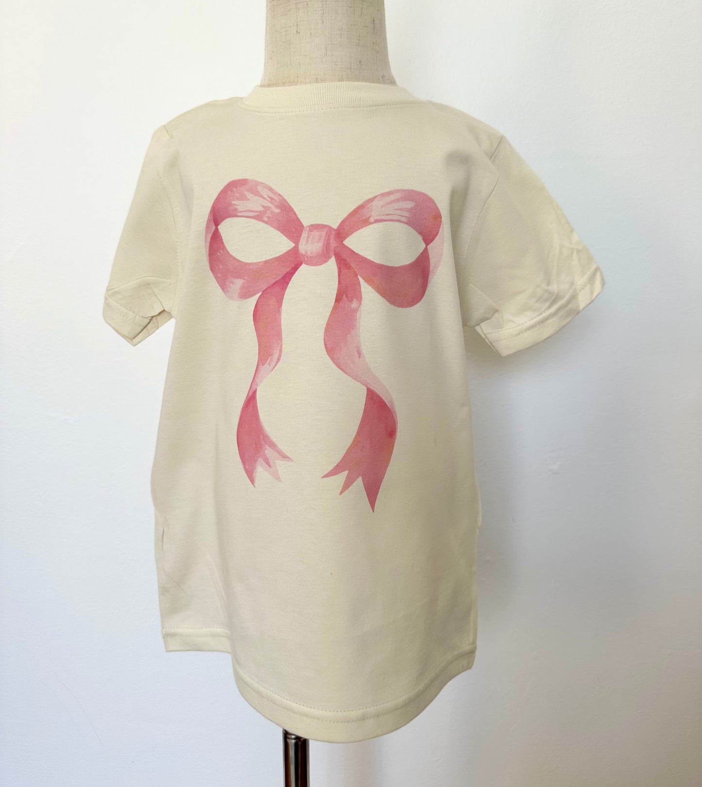 Pink Coquette Bow T-shirt - Ivory