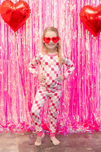 Load image into Gallery viewer, Pink Checkers Bamboo Set