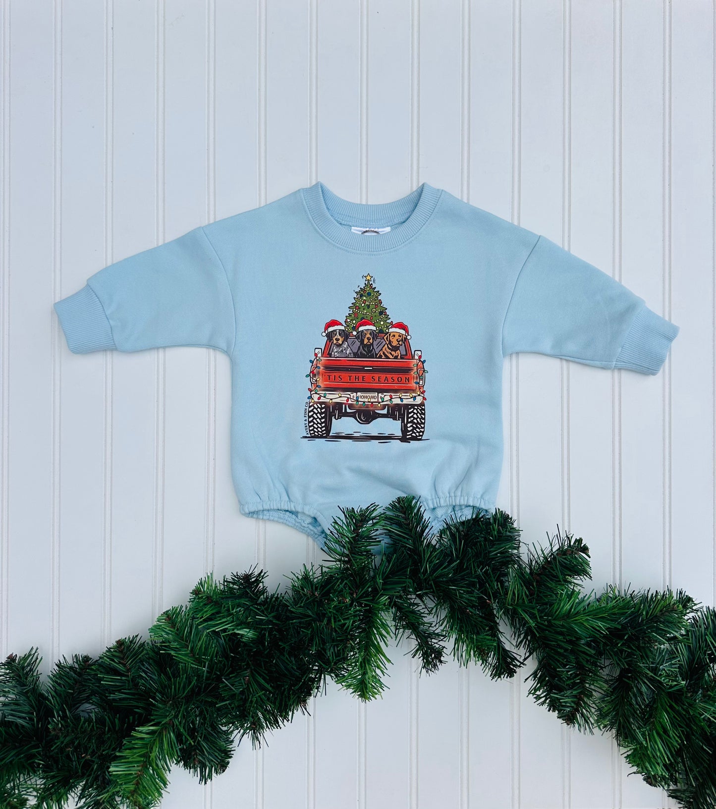 Christmas Truck Bubble Romper