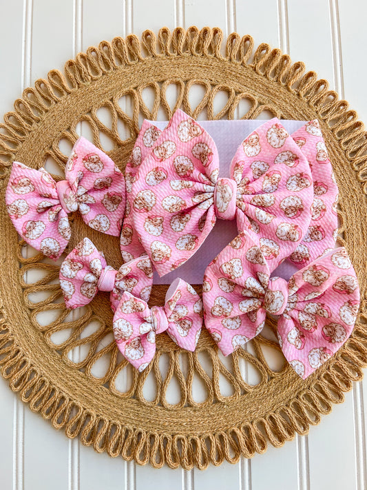 Pink Santa Bow