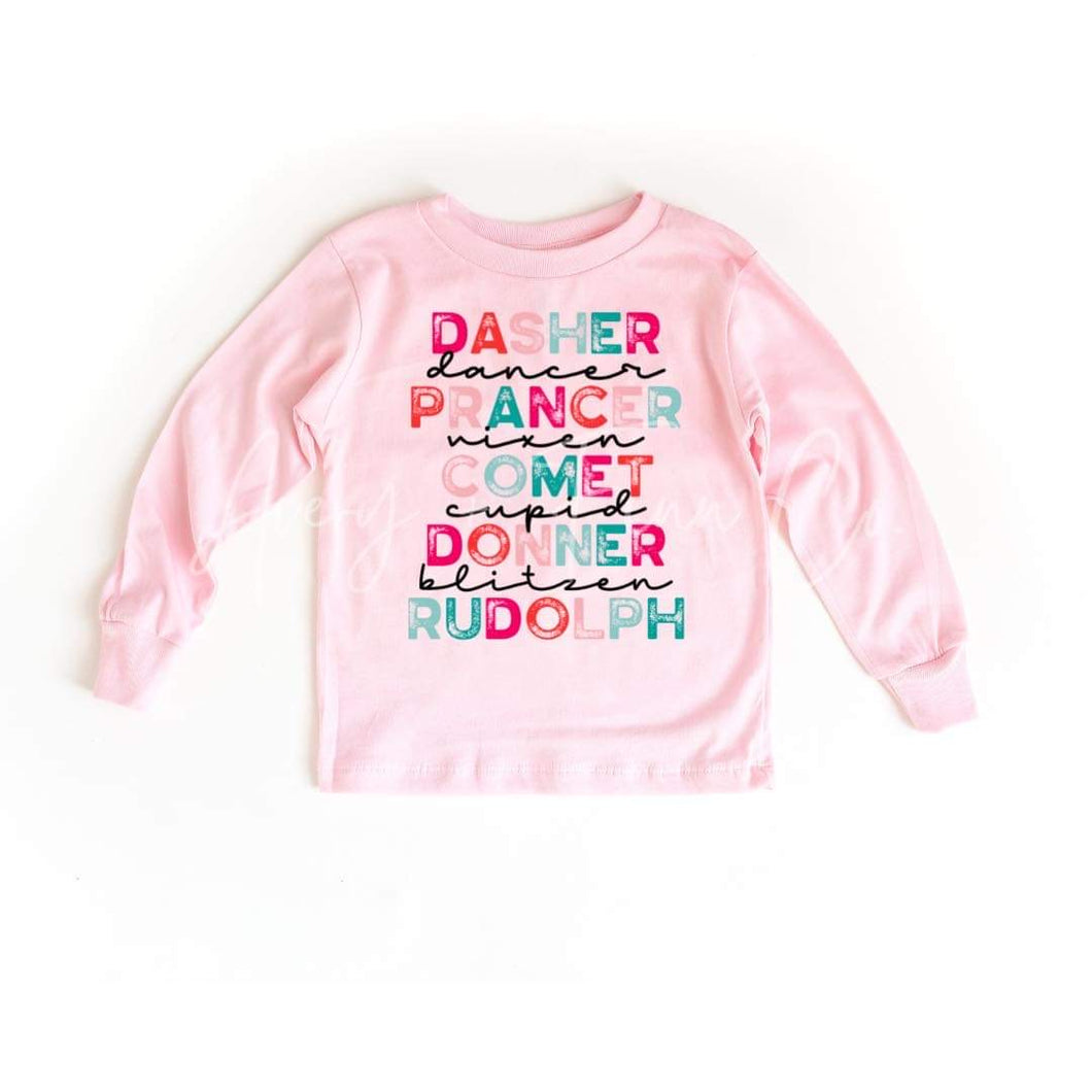 Santa’s Reindeer (Pink) Tee