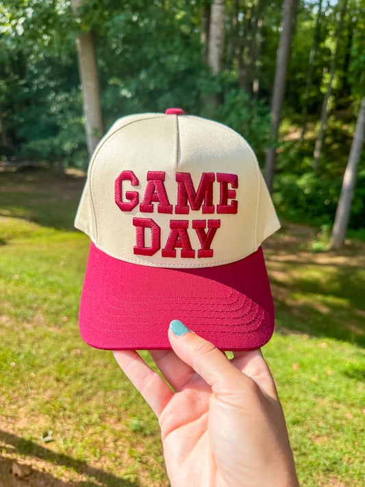 Game Day Embroidered Hat- Maroon