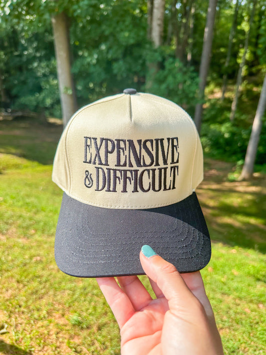 Expensive and Difficult Embroidered Hat- Black