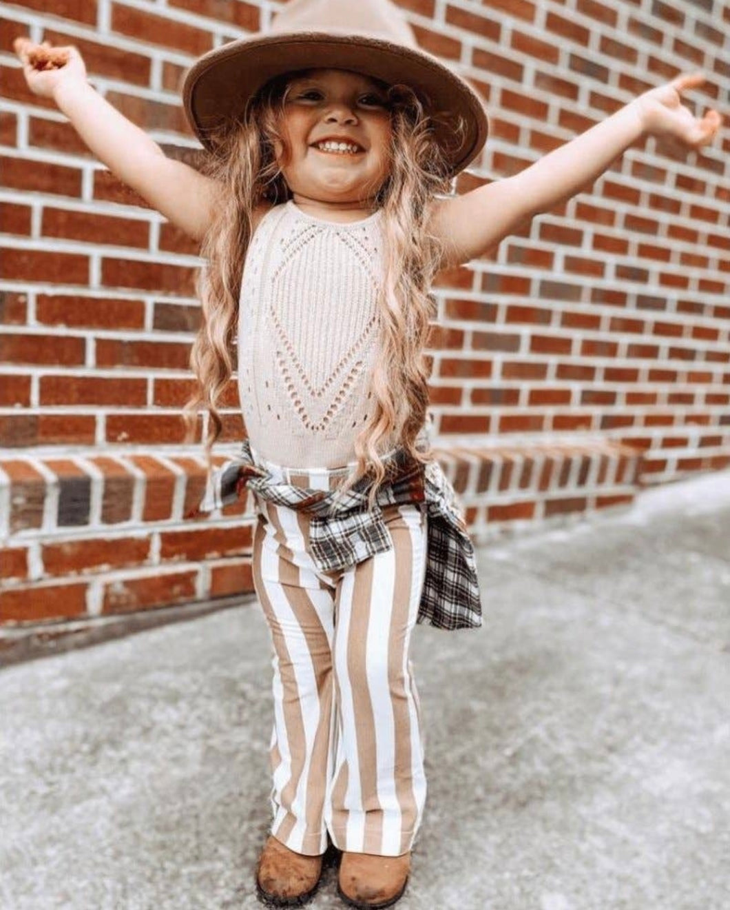 Tan Stripe Boho Flares