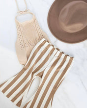 Load image into Gallery viewer, Tan Stripe Boho Flares