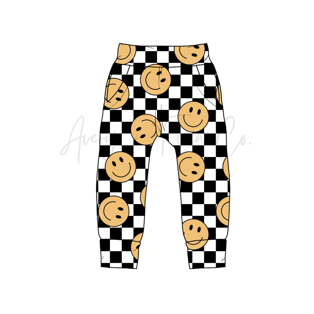 Smiley Checks Fabric