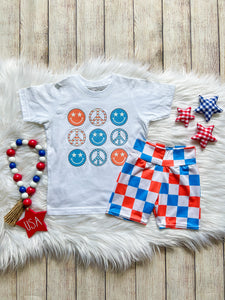 Red White & Blue Checkered Bikers