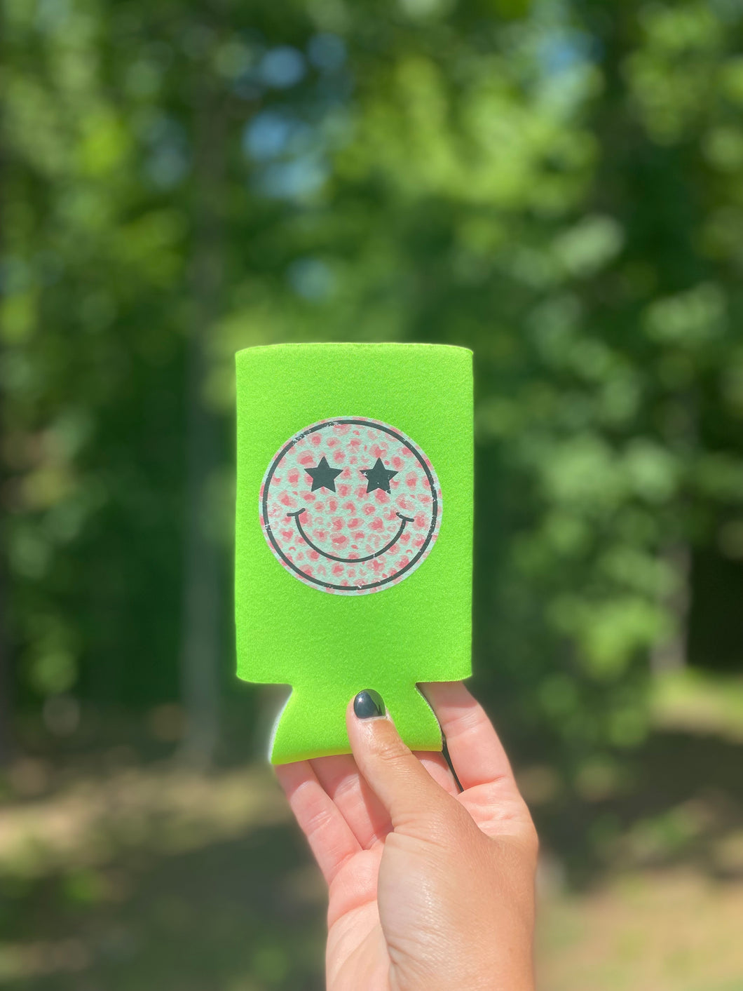 Smiley Skinny Can Koozie