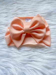 Light Peach Toddler Headwrap Bow