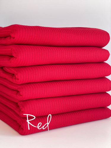 Red Ribbed Fabric