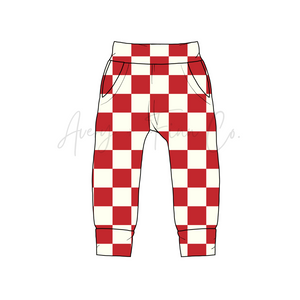 Red Checks Fabric