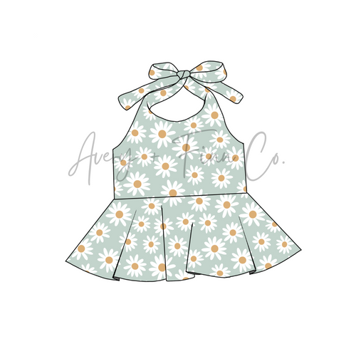 Sage Daisy Fabric