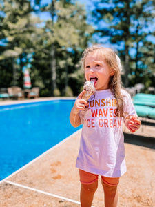 Sunshine Ice cream Waves (Pink) Tee