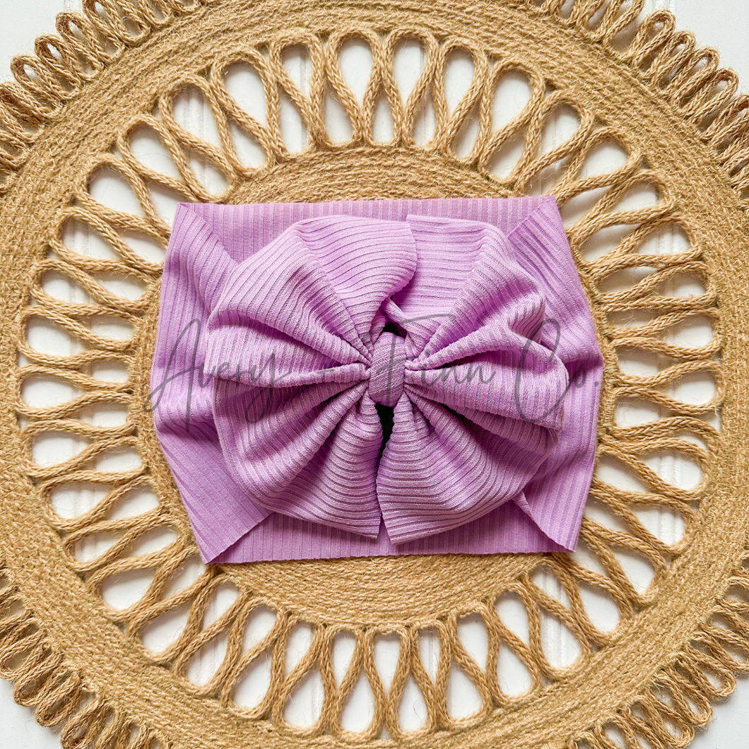Lilac Ribbed Bow