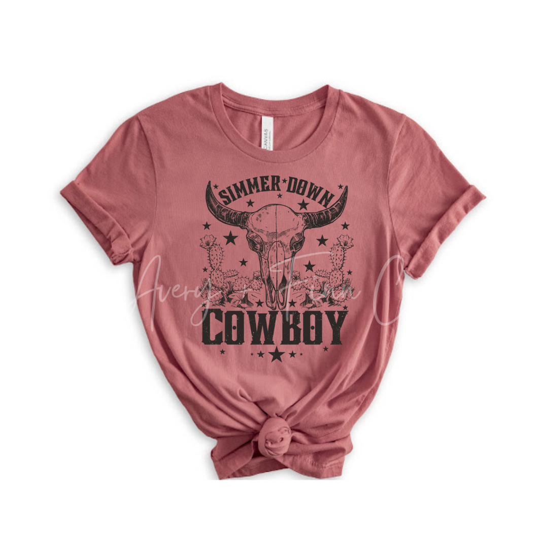 Simmer Down Cowboy Adult Tee