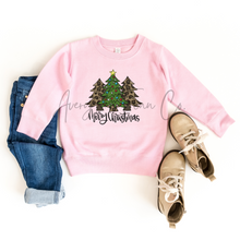 Load image into Gallery viewer, Merry Christmas Leopard Trees Toddler Sweatshirt