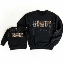 Load image into Gallery viewer, Howdy Cow Print Sweatshirt