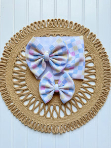Pastel Checks Bow