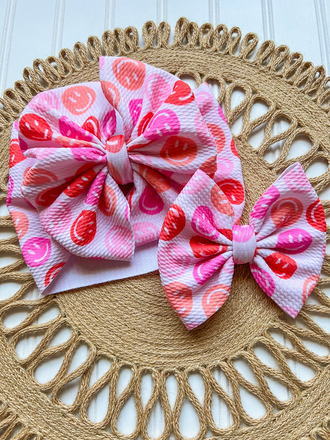 Multicolor Smiley Bow