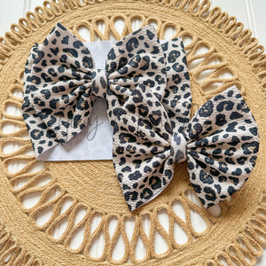 Leopard Watercolor Bow